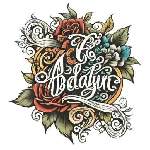 Adalyn Bailey Written In Cursive Lettering
