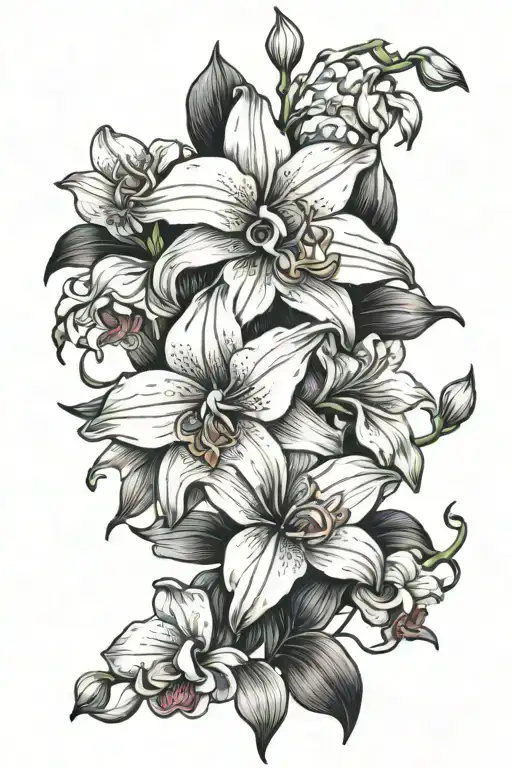 Lily Flower And Orchid Flowers