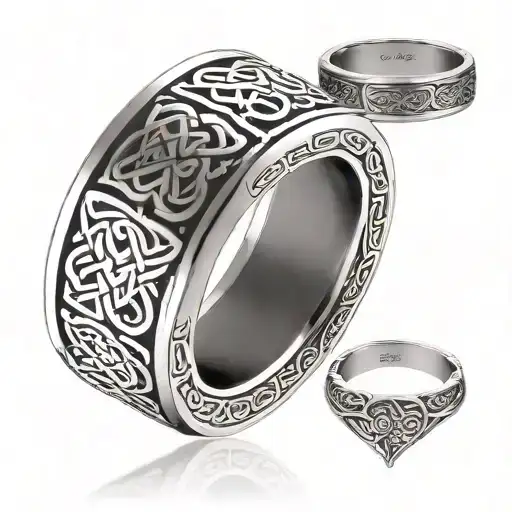 Celtic Wedding Band With 10252014 Inscribed