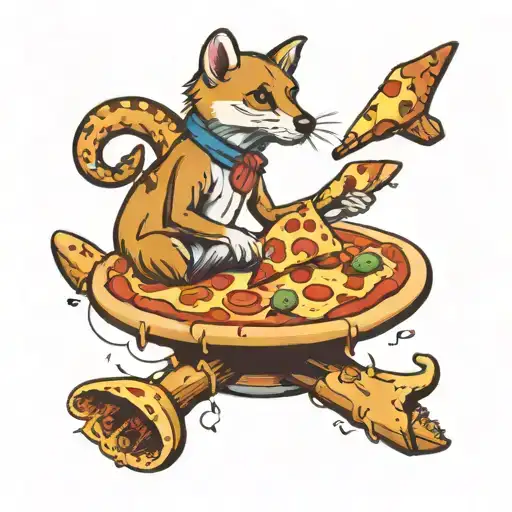 Weasel And Dog And Pizza