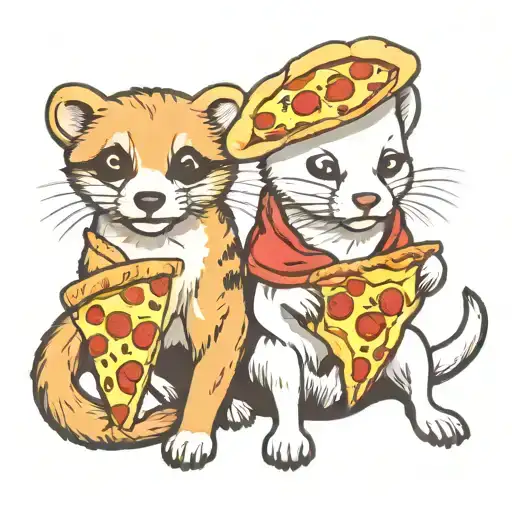 Ferret And Dog And Pizza