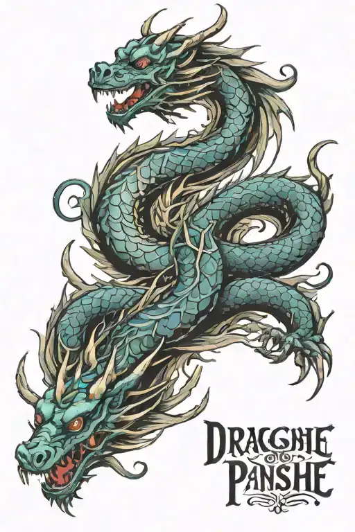 Dragon And Name Panashe At Bottom Of Back