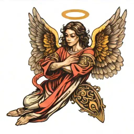 Angel With Wing And Prayer Hands