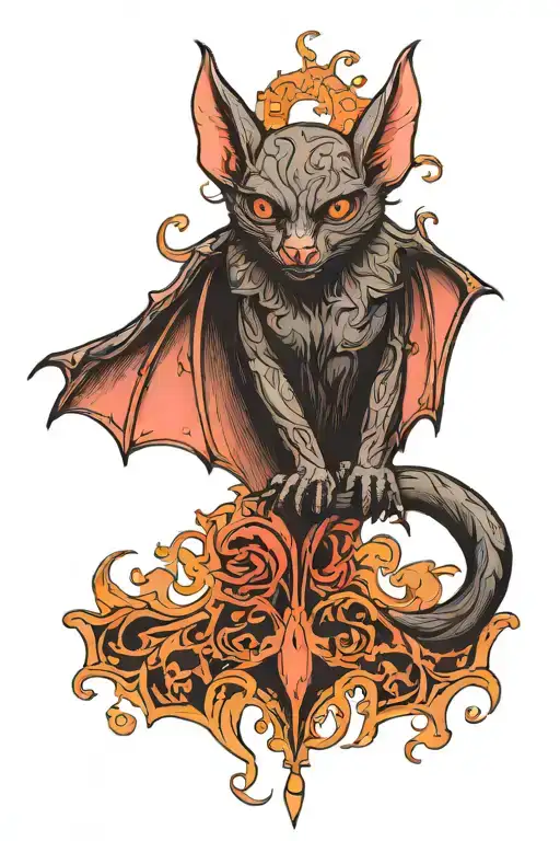 Vampire Bat With Gothic Filigree