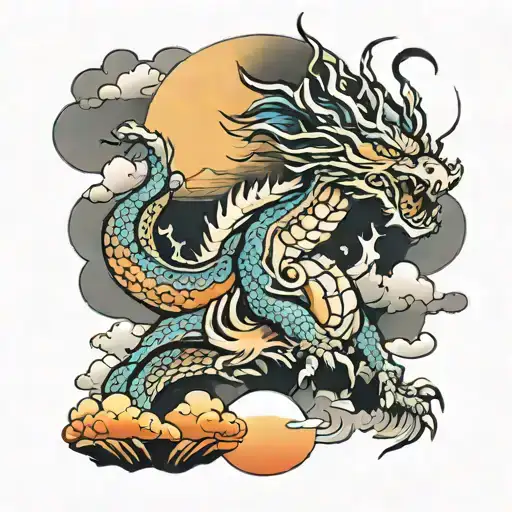 Sunrise Mountain Cloud Foggy Dragon