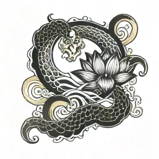 Lotus Ouroboros Waves Flowing