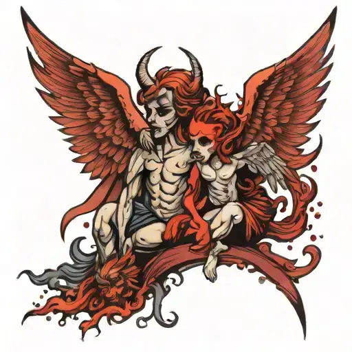 Angel And Demon Good And Evil