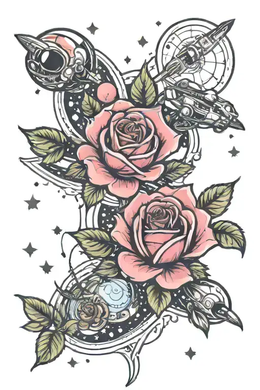 Outer Space With Roses
