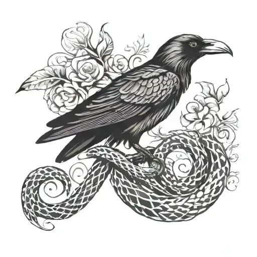Raven On Snake