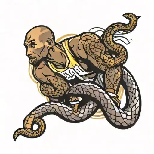 Kobe Bryant 24 Black Mamba Snake Wrapped