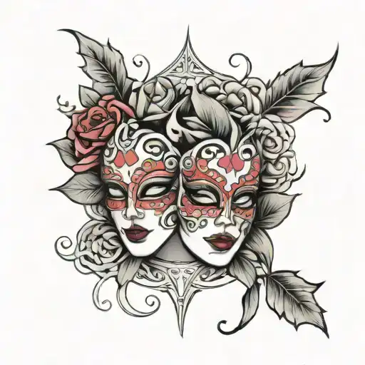 Masquerade And Rose Intertwined