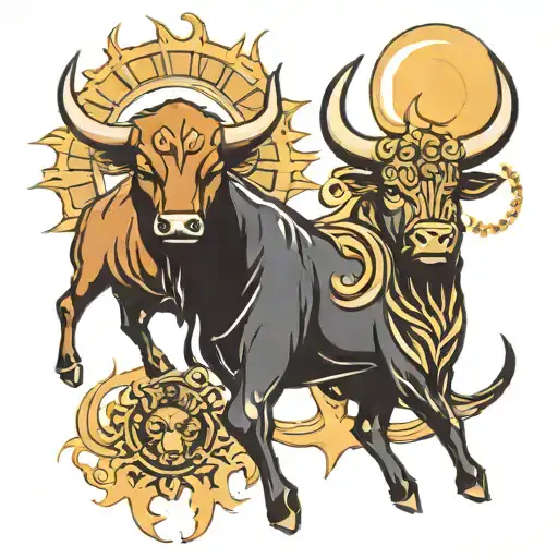 Bull With Sun And Leo With Moon