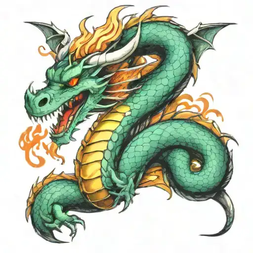 Dragon Breathing Fire Sleeve