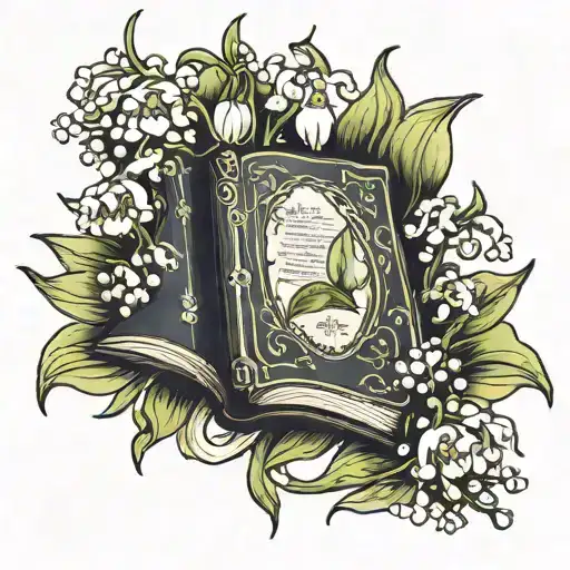 Single Lily Of The Valley And A Book