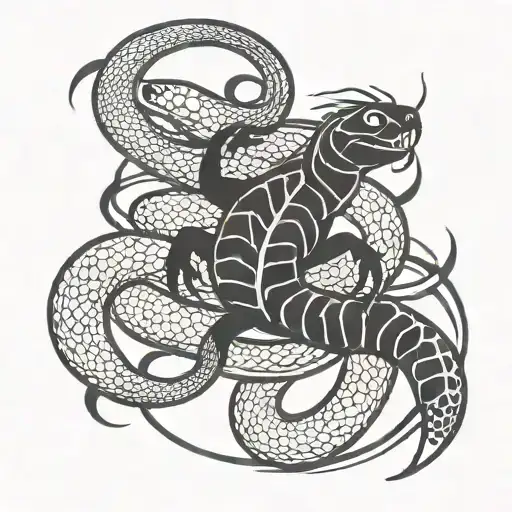Scorpio Snake Glyph Symbol Intertwined
