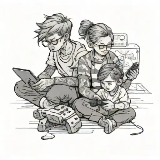 Older Brother Teaching Younger Sister How To Play Video Games