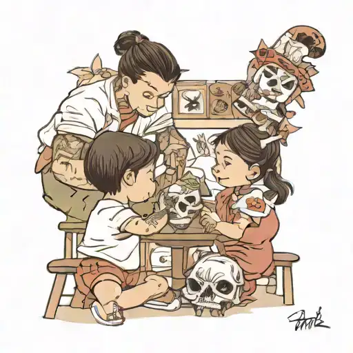 Older Brother Teaching Younger Sister