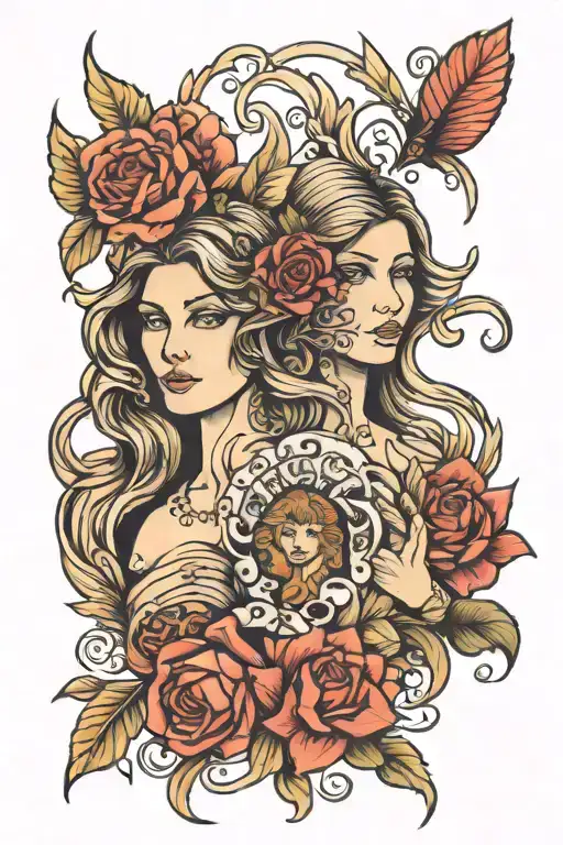 Virgo And Mum Tribute Tattoo Combining Elements