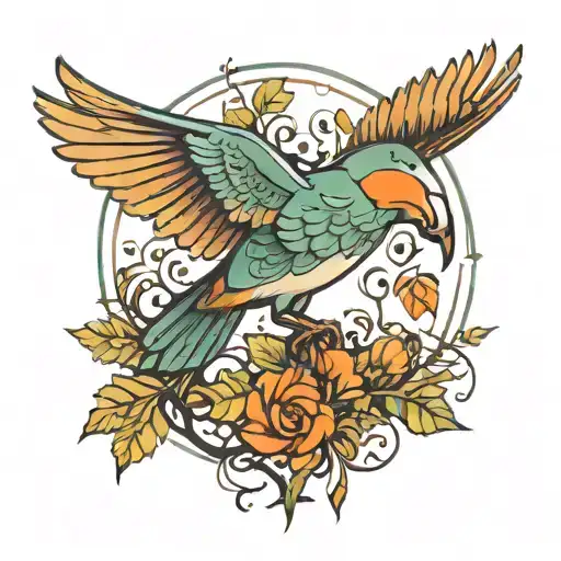 Bird With Forest In Wing