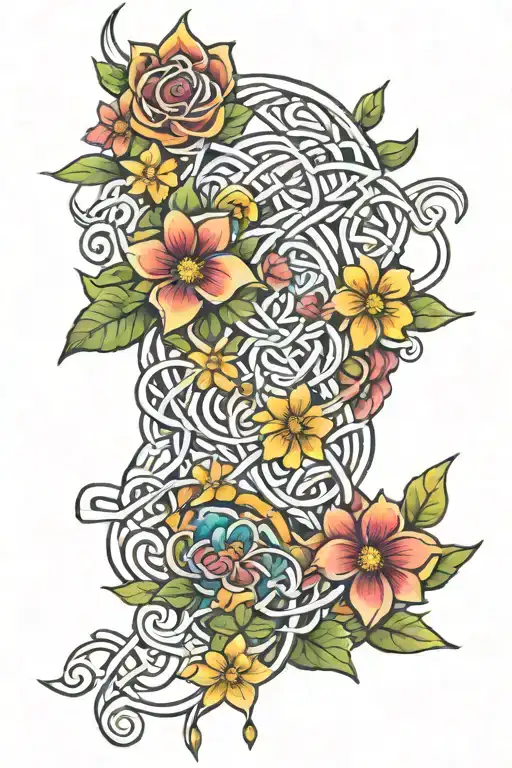 Rainbows Flowers Celtic Knot