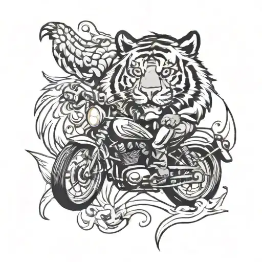 Motorcycle Biker Tiger Eagle Love