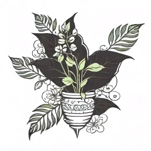 Minimalist Plant Tattoo Design