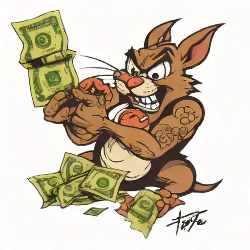 Looney Tunes Taz Eating Money