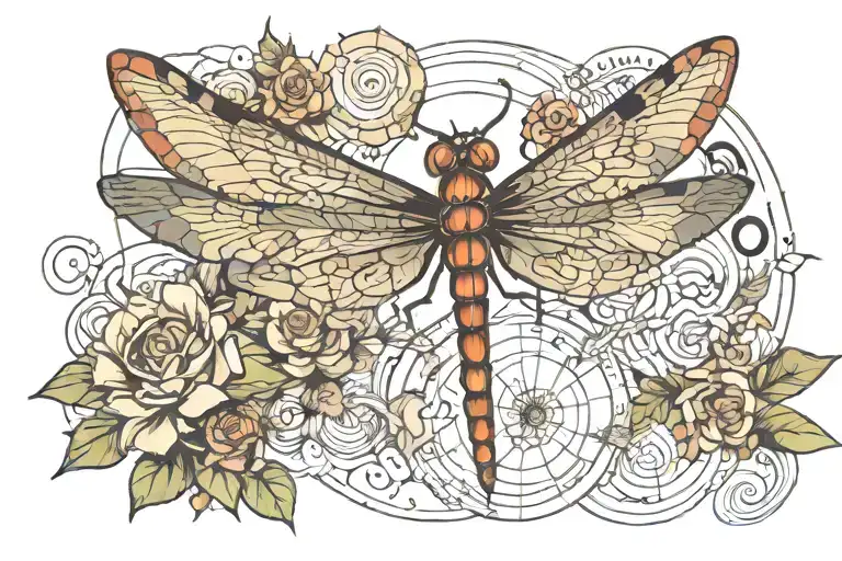 Dragonfly And Math Themed Tatoo