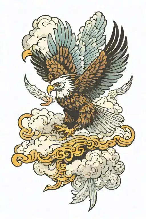 Eagle With Cloud Back Groud Arm Sleeve