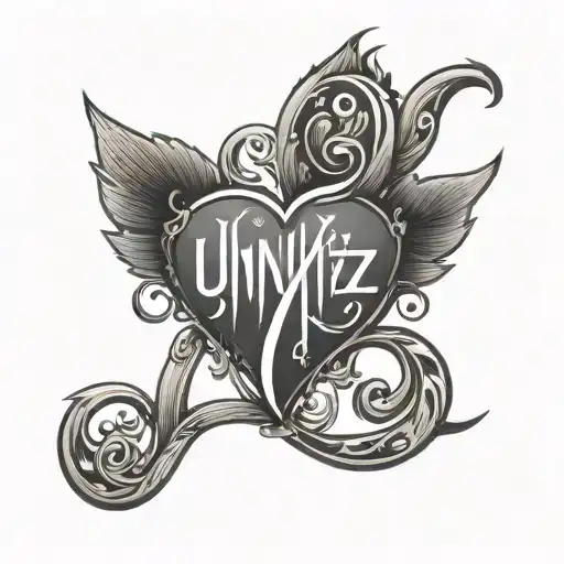 Name 'Unniz' With Love Symbol Merging