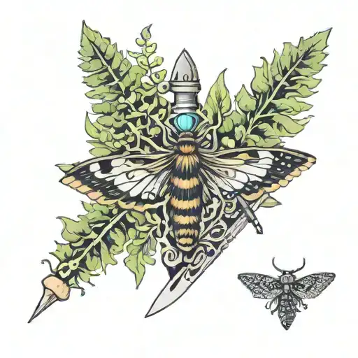 Moth Ferns Knife Switchblade