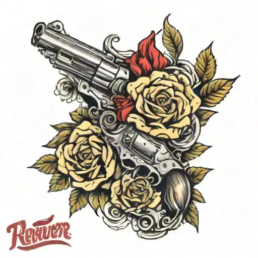 Cowboy Revolver And Roses