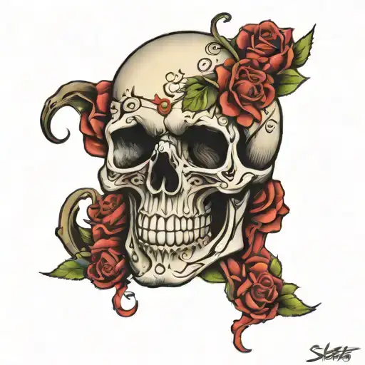 Sleev Eyes Skull Tattoo Full Arm