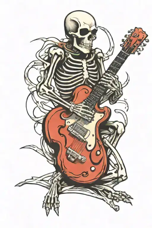 Skeleton Guitar Playing Guitar