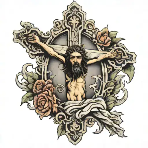 Jesus Crucified On The Cross On The Chest