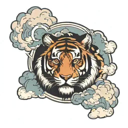 Tiger And Clouds Surrounding