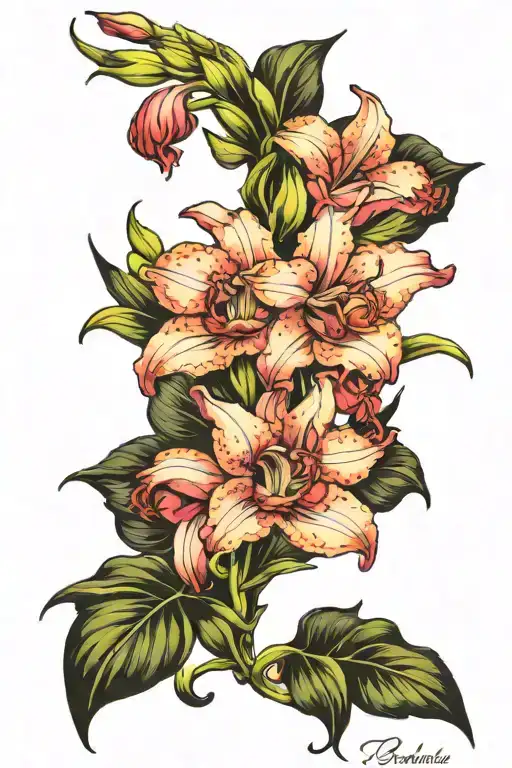 Gladiolus Orchid Vine Wrapping