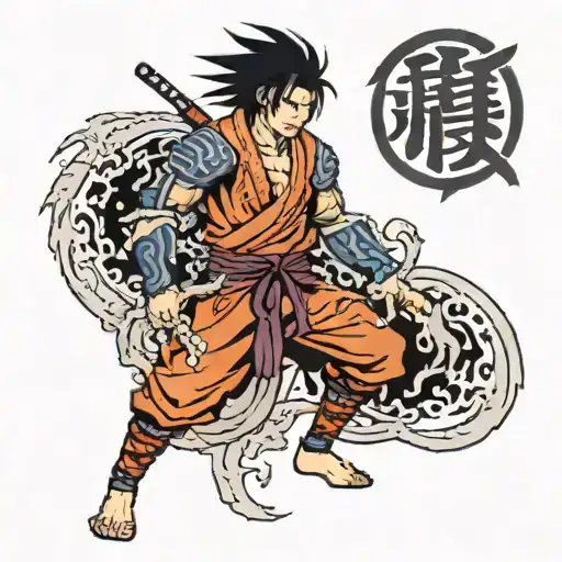 Sasuke Susano Samurai Standing On Cracked