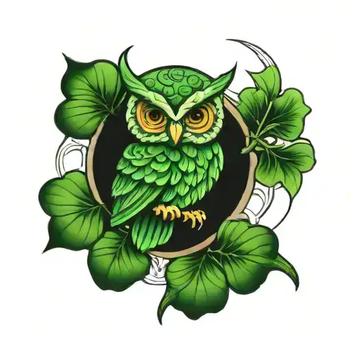 Four Leaf Clover And Owl