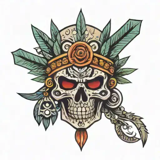 Aztec Skull Face