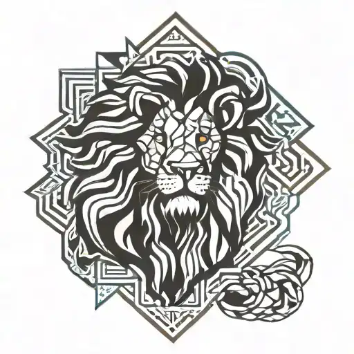 Geometric Lion Pattern