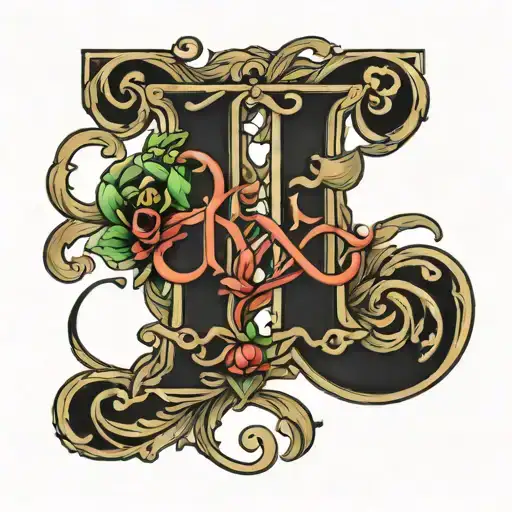 Initial Letters N & T Intertwined