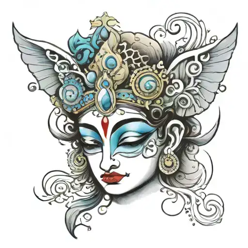 Krishna Face In Broken