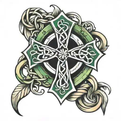 Celtic Cross And Knot Intertwined