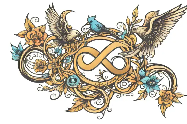 Infinity Symbol With Birds Flying
