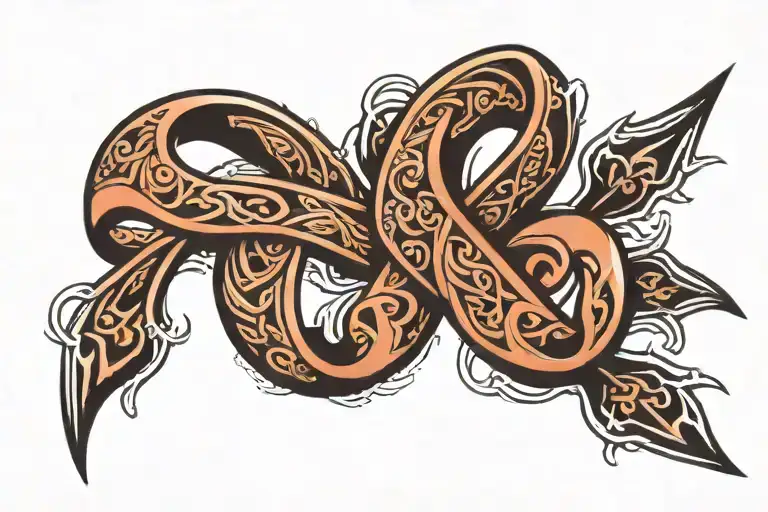 Cancer Ribbon Tribal Band