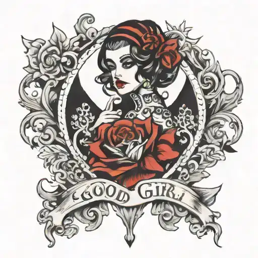 The Words Good Girl In Gothic