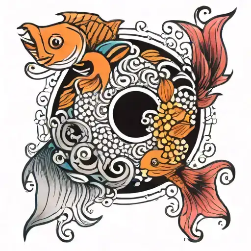 Yin And Yang Fish Swimming