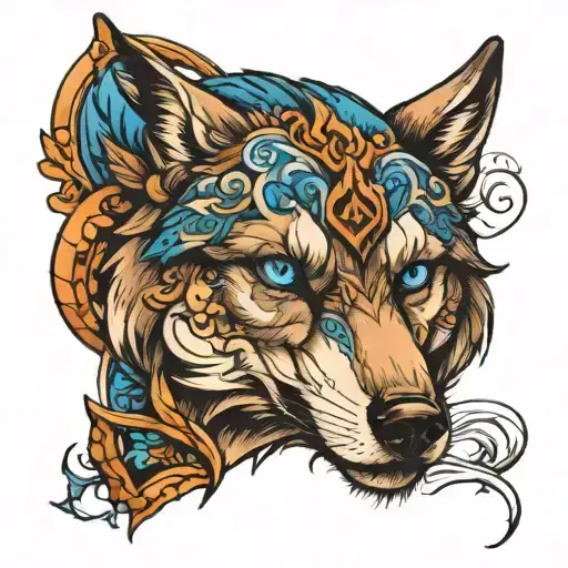 Wolf Blue Eyes Looking