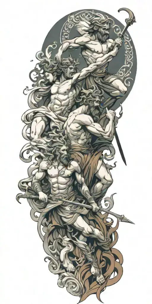 Greek Mythology Gods Battling